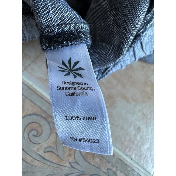 Athleta Linen Gray drawstring Straight wide leg beach pants size 2 - Picture 5 of 7